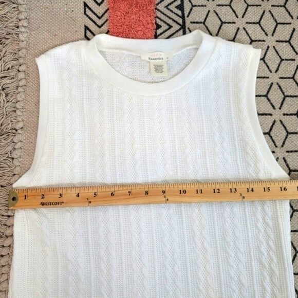 URBAN ROMANTICS SLEEVELESS KNIT CROPPED TEXTURED TOP, SZ LARGE - Picture 6 of 7